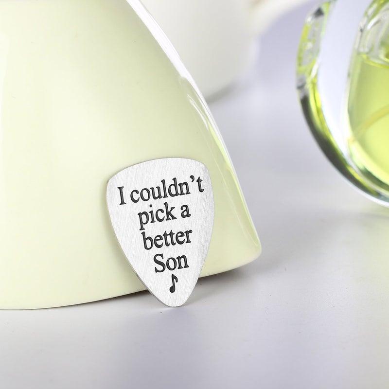 YeeQin I Couldnâ€™t Pick A Better Son Guitar Pick Jewelry Gift for Son From Mom Dad Musician Gifts - Image 4